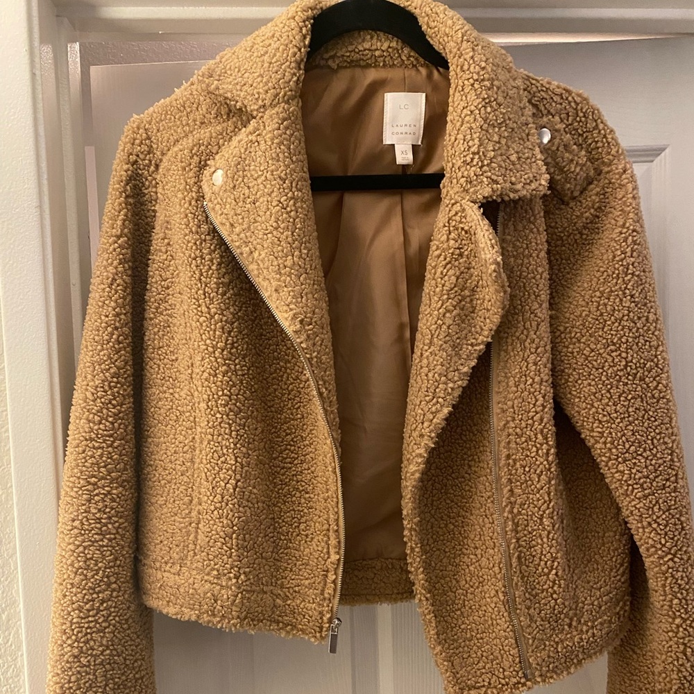 Brown Sherpa moto jacket